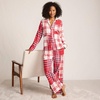 image:imageLands End Womens Print Flannel Pajama PantsCompass Red Patchwork Plaid