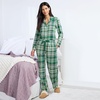 image:imageLands End Womens Print Flannel Pajama PantsLight EmeraldPink Plaid