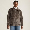 image:imageLands End Womens Reversible Shearling Fleece Button Front CoatBrown