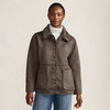 image:imageLands End Womens Reversible Shearling Fleece Button Front CoatBrown