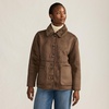image:imageLands End Womens Reversible Shearling Fleece Button Front CoatBrown