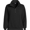 image:imageLands End Womens Serious Sweats Relaxed Quarter Zip Pullover SweatshirtBlack