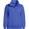 image:imageLands End Womens Serious Sweats Relaxed Quarter Zip Pullover SweatshirtBlue Breeze