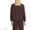 image:imageLands End Womens Serious Sweats Relaxed Quarter Zip Pullover SweatshirtRich Seal Brown