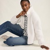 image:imageLands End Womens Shearling Zip Front Fleece JacketIvory