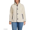 image:imageLands End Womens Sherpa Fleece Reversible Mixed Media Long JacketIvoryNavy Check