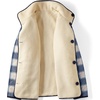 image:imageLands End Womens Sherpa Fleece Reversible Mixed Media Long JacketIvoryNavy Check