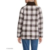 image:imageLands End Womens Sherpa Fleece Reversible Mixed Media Long JacketRich CoffeeBrown Check