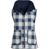 image:imageLands End Womens Sherpa Fleece Reversible Mixed Media VestNavyNavy Check