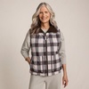 image:imageLands End Womens Sherpa Fleece Reversible Mixed Media VestRich CoffeeBrown Check