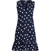 image:imageLands End Womens Sleeveless Cotton Jersey Notch Neck Flounce DressDeep SeaWhite Polka Dot