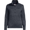 image:imageLands End Womens Sweater Fleece Snap Neck Pullover JacketBlack Heather