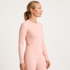 image:imageLands End Womens Thermaskin Baselayer Long Sleeve Crewneck Top  Lightweight HeatGenerating Thermal ShirtSoft Mineral Blush