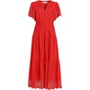 image:imageLands End Womens Tiered Cotton Poplin Eyelet Maxi DressCoral Red Eyelet
