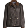 image:imageLands End Womens Waxed Cotton Barn JacketChocolateOak Trim