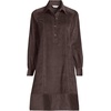 image:imageLands End Womens Wide Wale Cord Popover Long Sleeve Shirt DressRich Coffee