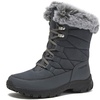 image:imageLands End Expedition Waterproof Insulated Womens Snow Boots Lace Up or Slip On Winter Boots for Women Medium or Wide Width Sizes 6 to 11 Black Brown Blue White or Grey Winter ShoesDark Grey Max