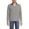 image:imageLands End Mens Bedford Rib Casual Quarter Zip SweaterIvory LatteBrown Houndstooth