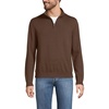 image:imageLands End Mens Long Sleeve Fine Gauge Cotton Quarter Zip SweaterDark Walnut Brown