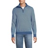 image:imageLands End Mens Long Sleeve Fine Gauge Cotton Quarter Zip SweaterLight Indigo Blue Stripe