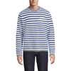 image:imageLands End Mens Long Sleeve Textured Cotton Crewneck SweaterIvory LatteLapis Stripe