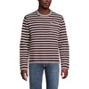 image:imageLands End Mens Long Sleeve Textured Cotton Crewneck SweaterLush Burgundy Stripe