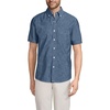 image:imageLands End Mens Short Sleeve Button Down Chambray ShirtDark Wash