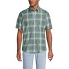 image:imageLands End Mens Short Sleeve No Iron Twill ShirtEucalyptusNavy Plaid