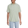 image:imageLands End Mens Short Sleeve No Iron Twill ShirtLight Stone Green Plaid