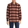 image:imageLands End Mens Super Brushed Shirt JacketRich CoffeeDark Orange Plaid