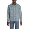 image:imageLands End Mens Traditional Fit Long Sleeve Travel Kit ShirtEucalyptusWhite Plaid