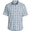 image:imageLands End Mens Traditional Fit Short Sleeve Travel Kit ShirtTourmaline Tattersall