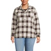 image:imageLands End Womens Anyweather Fleece Shirt JacketLilacRich Coffee Check