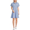 image:imageLands End Womens Cambric Above the Knee Shirt DressBlue Multi Stripe