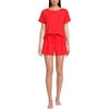 image:imageLands End Womens Cooling 2 Piece Pajama Set  Short Sleeve Tee and ShortsCoral Red