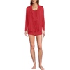 image:imageLands End Womens Cooling 3 Piece Pajama Set  Long Sleeve Top Cami and ShortsCompass Red Pin Dot