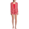 image:imageLands End Womens Cooling 3 Piece Pajama Set  Long Sleeve Top Cami and ShortsCoral Red Blooms