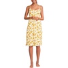 image:imageLands End Womens Cooling Knee Length Slip NightgownPale Yellow Painted Floral