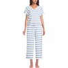 image:imageLands End Womens Cooling Pajama Set  Short Sleeve Top and Crop PantsMisty Blue Stripe