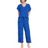 image:imageLands End Womens Cooling Pajama Set  Short Sleeve Top and Crop PantsVibrant Lapis Dot