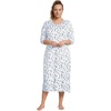image:imageLands End Womens Cotton Long Sleeve Midcalf NightgownIvoryBlue Sky Wispy Floral