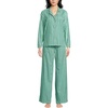 image:imageLands End Womens Cotton Poplin 2 Piece Pajama Set  Long Sleeve Top and PantsVibrant Clover Multi Stripe