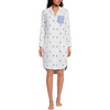 image:imageLands End Womens Cotton Poplin Long Sleeve Sleepshirt NightgownWhiteBlue Floral Stripe