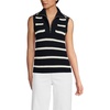 image:imageLands End Womens Drifter Quarter Zip Vest SweaterFresh IvoryBlack Stripe