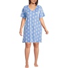 image:imageLands End Womens Interlock Above the Knee NightgownLight Sea Blue Floral Bouquets