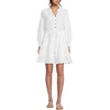image:imageLands End Womens Long Sleeve Eyelet Mini Popover DressWhite Eyelet