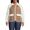image:imageLands End Womens Mixed Media Sherpa Fleece JacketIvoryHoney Beige