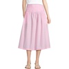 image:imageLands End Womens Poplin Drop Waist Midi SkirtSeaside Pink Gingham