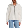 image:imageLands End Womens Shearling Zip Front Fleece JacketIvory