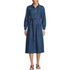 image:imageLands End Womens Soft Denim Midi Shirt DressIndigo Medium Wash